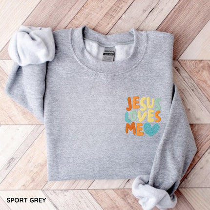 Jesus Loves Me Embroidery Sweatshirt