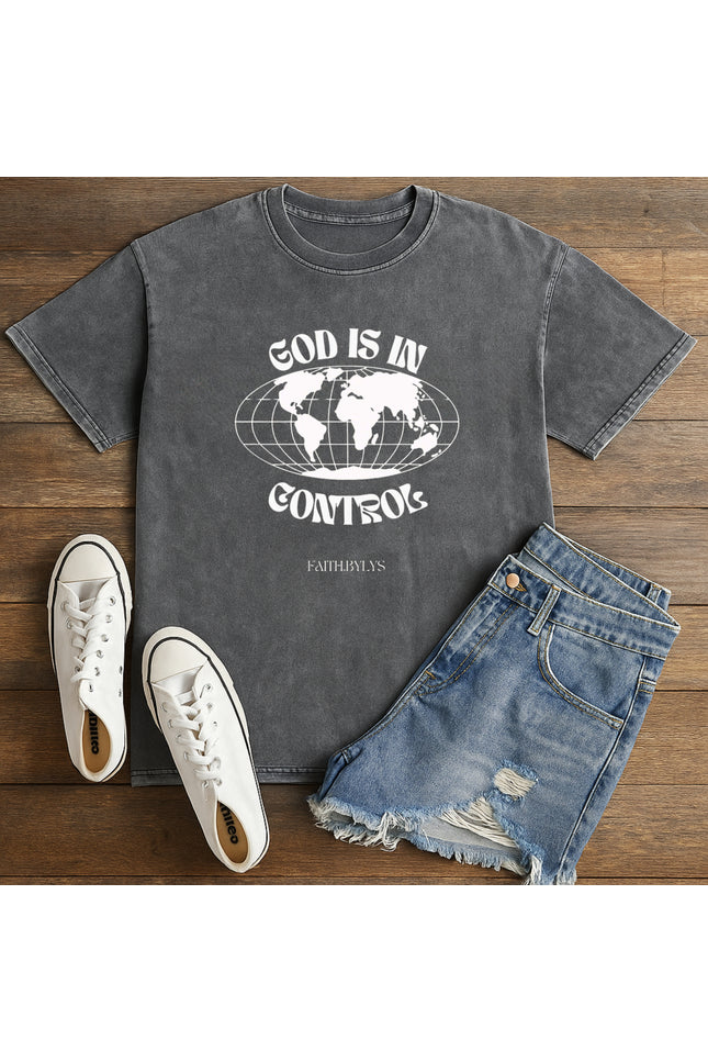 God Is in Control Globe Tee