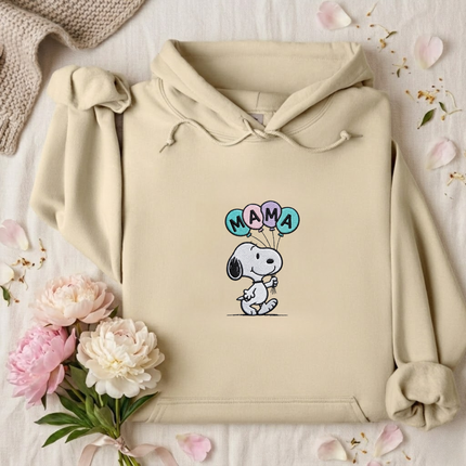 MAMA Pastel Balloons Embroidered Hoodie