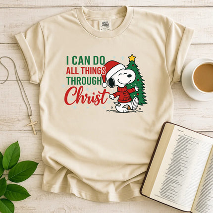 I Can Do All Things Through Christ Snoopy Comfort Color T-Shirt