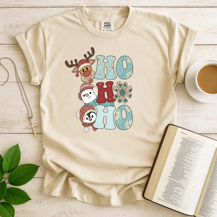 Comfort Colors Reindeer Snowman Penguin Christmas T-Shirt