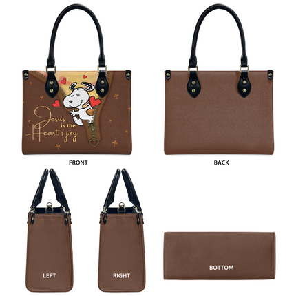 Jesus Is The Heart's Joy Leather Handbag