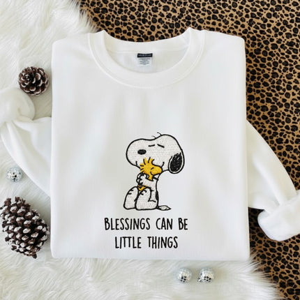 Blessings Can be Little Things Embroidered Sweatshirt