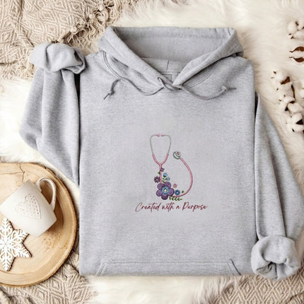 Created with a purpose Embroidered Hoodie