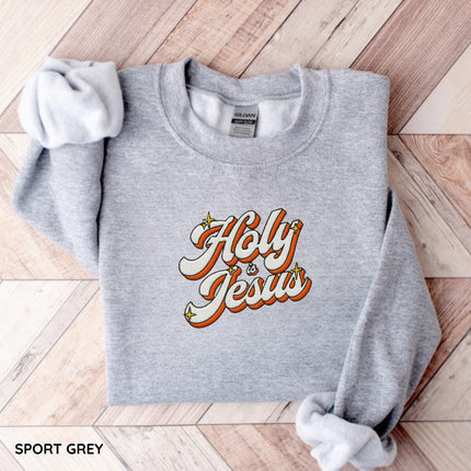 Holy is Jesus Embroidery Sweatshirt
