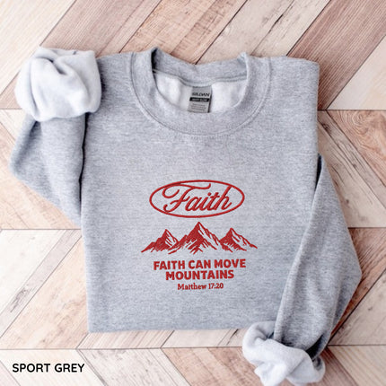Faith Can Move Mountain Embroidery Sweatshirt