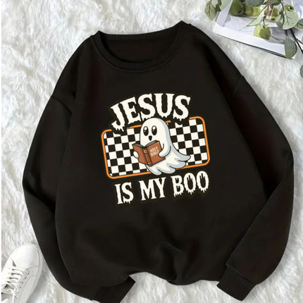 Christian Ghost Halloween Sweatshirt, Jesus Boo Pullover