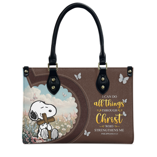 Can Do All Things Through Christ Leather Handbag