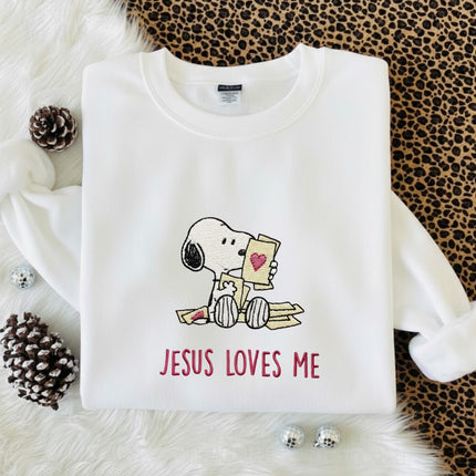 Jesus Loves Me Embroidered Sweatshirt
