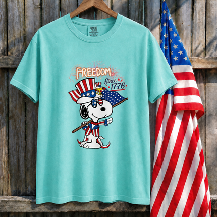 Comfort Colors Freedom Since 1776 Patriotic Snoopy Uncle Sam T-Shirt