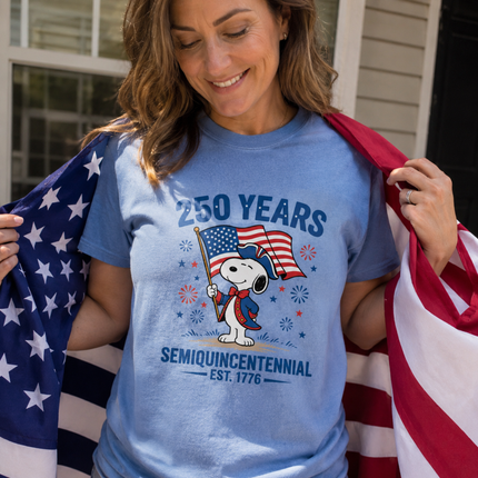 Comfort Colors 250 Years Semiquincentennial Patriotic Snoopy T-Shirt