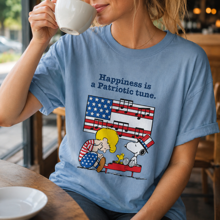 Comfort Colors Happiness is a Patriotic Tune Music Lover T-Shirt
