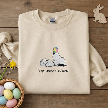 Egg-cellent Balance Easter Embroidered Sweatshirt