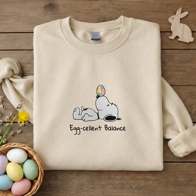 Egg-cellent Balance Easter Embroidered Sweatshirt