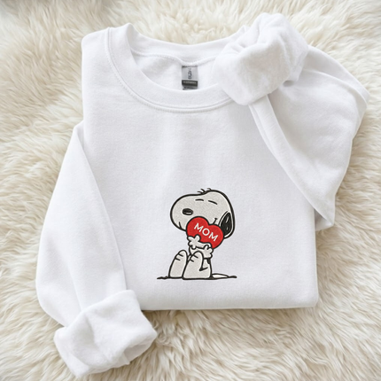 Snoopy Mom Embroidered Sweatshirt