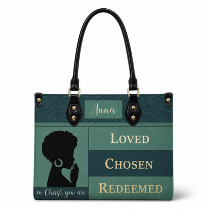 Personalized Loved Chosen Redeemed Leather Handbag