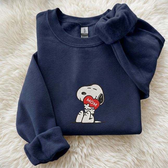 Snoopy Mom Embroidered Sweatshirt