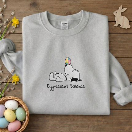 Egg-cellent Balance Easter Embroidered Sweatshirt