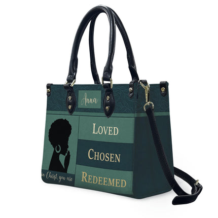 Personalized Loved Chosen Redeemed Leather Handbag