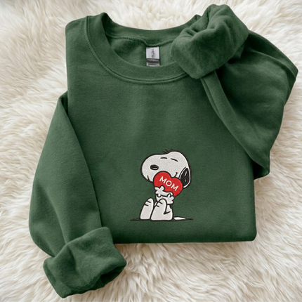 Snoopy Mom Embroidered Sweatshirt