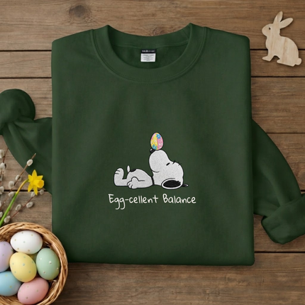 Egg-cellent Balance Easter Embroidered Sweatshirt