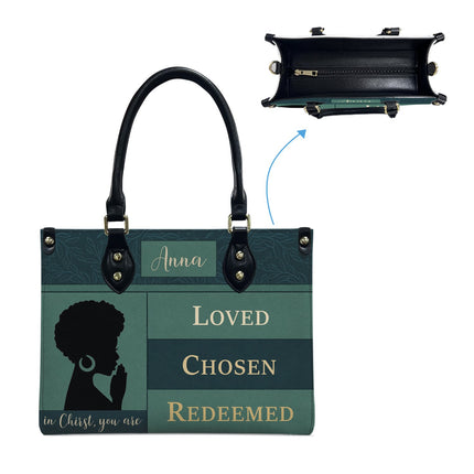 Personalized Loved Chosen Redeemed Leather Handbag