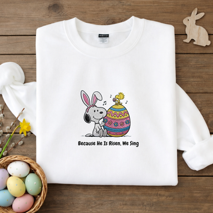 He is Risen We Sing Easter Embroidered Sweatshirt
