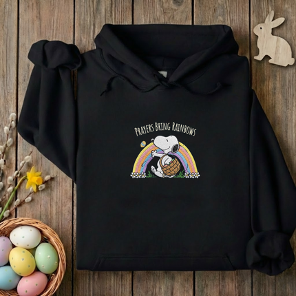 Prayers Bring Rainbows Embroidered Hoodie