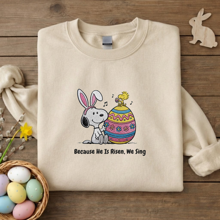 He is Risen We Sing Easter Embroidered Sweatshirt
