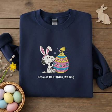 He is Risen We Sing Easter Embroidered Sweatshirt