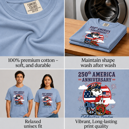 Comfort Colors 250th America Anniversary Celebrating Freedom Cannon T-Shirt