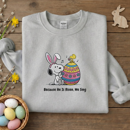 He is Risen We Sing Easter Embroidered Sweatshirt