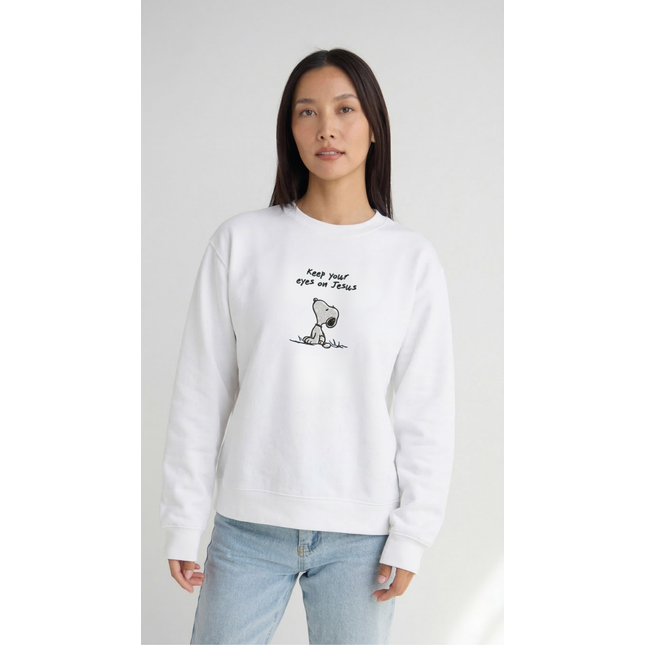 Keep Your Eyes On Jesus Embroidered Sweatshirt