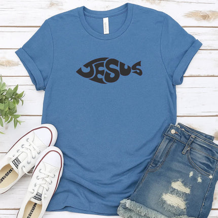 Comfort Colors Jesus Fish Christian T-Shirt