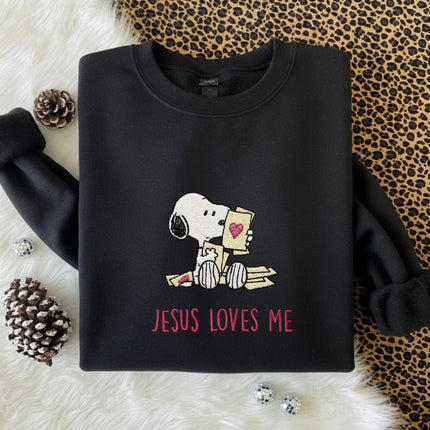 Jesus Loves Me Embroidered Sweatshirt