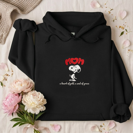 A Heart of Gold, A Soul of Grace MOM Embroidered Hoodie