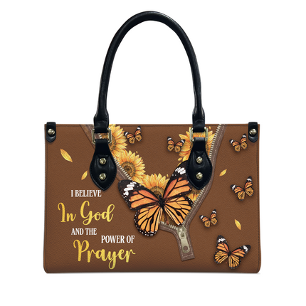 Believe In God Leather Handbag
