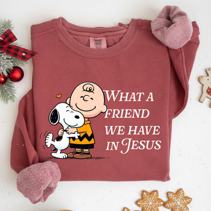 What a Friend We Have In Jesus Snoopy Comfort Colors Sweatshirt