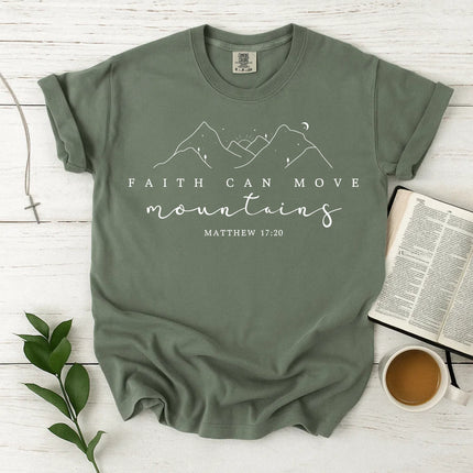 Comfort Colors Faith Can Move Mountains Christian T-Shirt