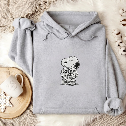 God's Plan Is Worth The Wait Embroidered Hoodie