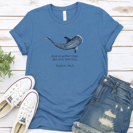 Comfort Colors God Is Within Her She Will Not Fall Christian T-Shirt