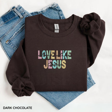 Love Like Jesus Embroidery Sweatshirt