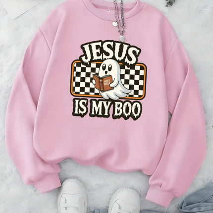 Christian Ghost Halloween Sweatshirt, Jesus Boo Pullover