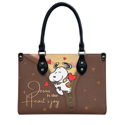 Jesus Is The Heart's Joy Leather Handbag