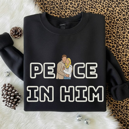 Peace In Him Embroidered Sweatshirt