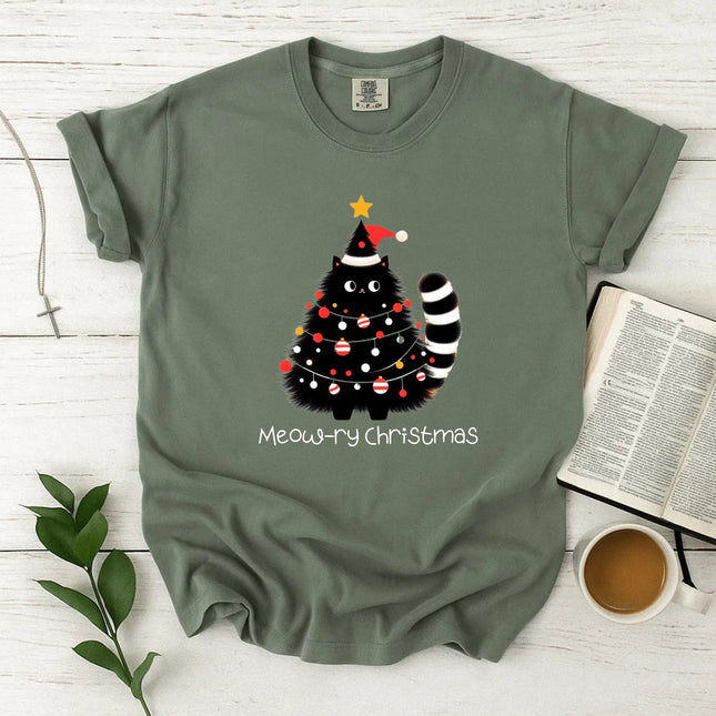 Comfort Colors Meow-ry Christmas T-Shirt