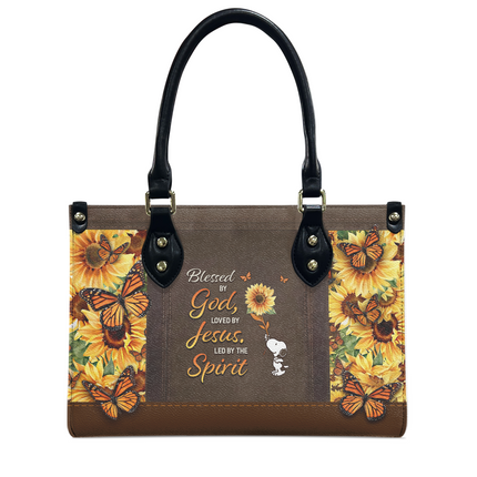 Blessed By God Leather Handbag