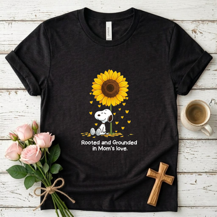 Rooted and Grounded in Mom's Love Sunflower T-Shirt