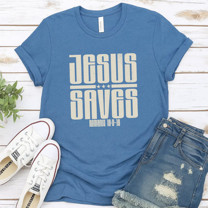 Comfort Colors “Jesus Saves” Christian Graphic T-Shirt