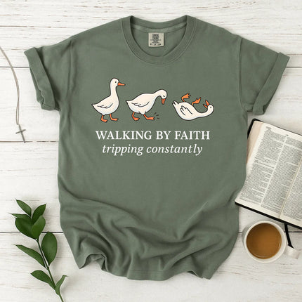 Comfort Colors Walking by Faith Tripping Constantly T-Shirt